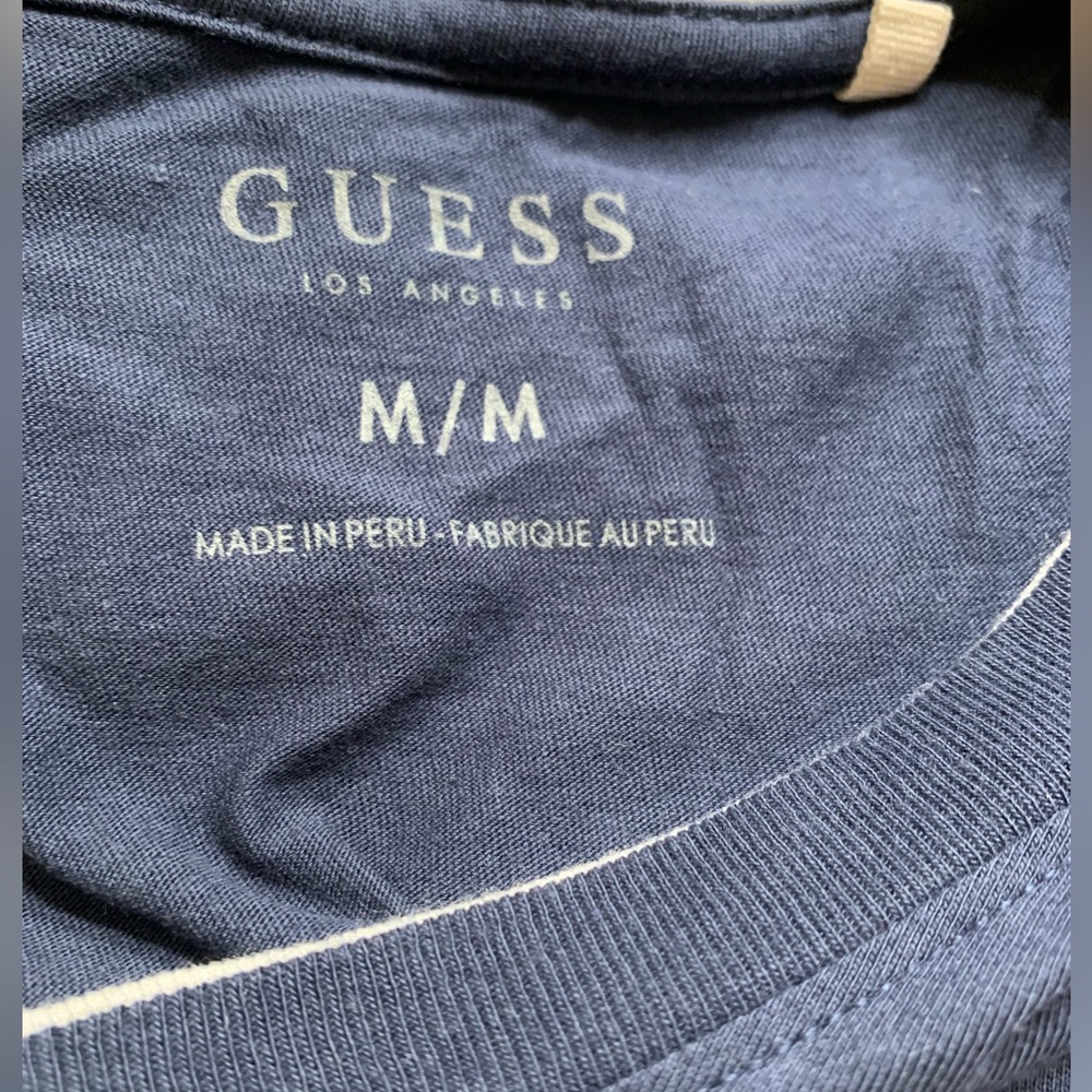 Guess Men's Deep Blue Short Sleeve Tee - Picture 2 of 4